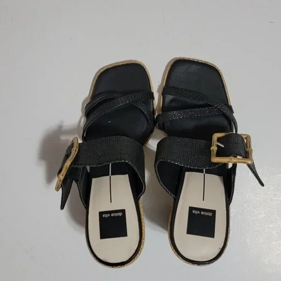 NEW Dolce Vita Onnie Sandals Womens 9 Chic Classy Retro Modern Slip On Square To - Picture 2 of 9